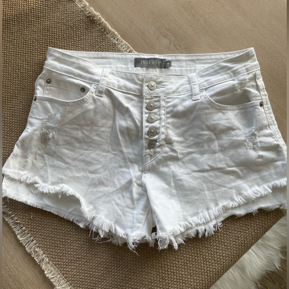 Just USA white denim shorts